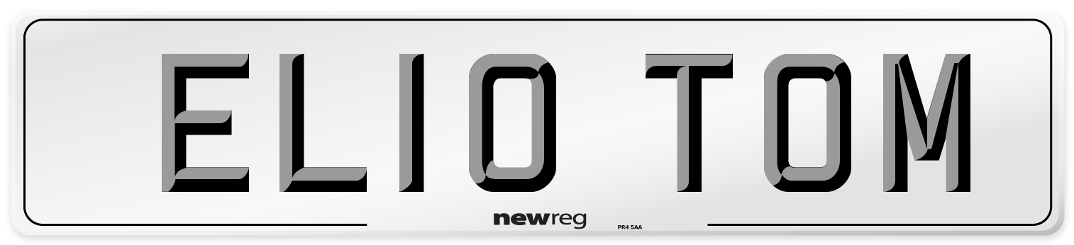 EL10 TOM Number Plate from New Reg